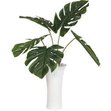 Muse Monstera Centerpiece, White-Accessories-High Fashion Home