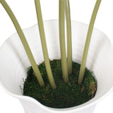 Muse Monstera Centerpiece, White-Accessories-High Fashion Home