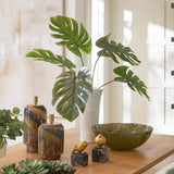Muse Monstera Centerpiece, White-Accessories-High Fashion Home