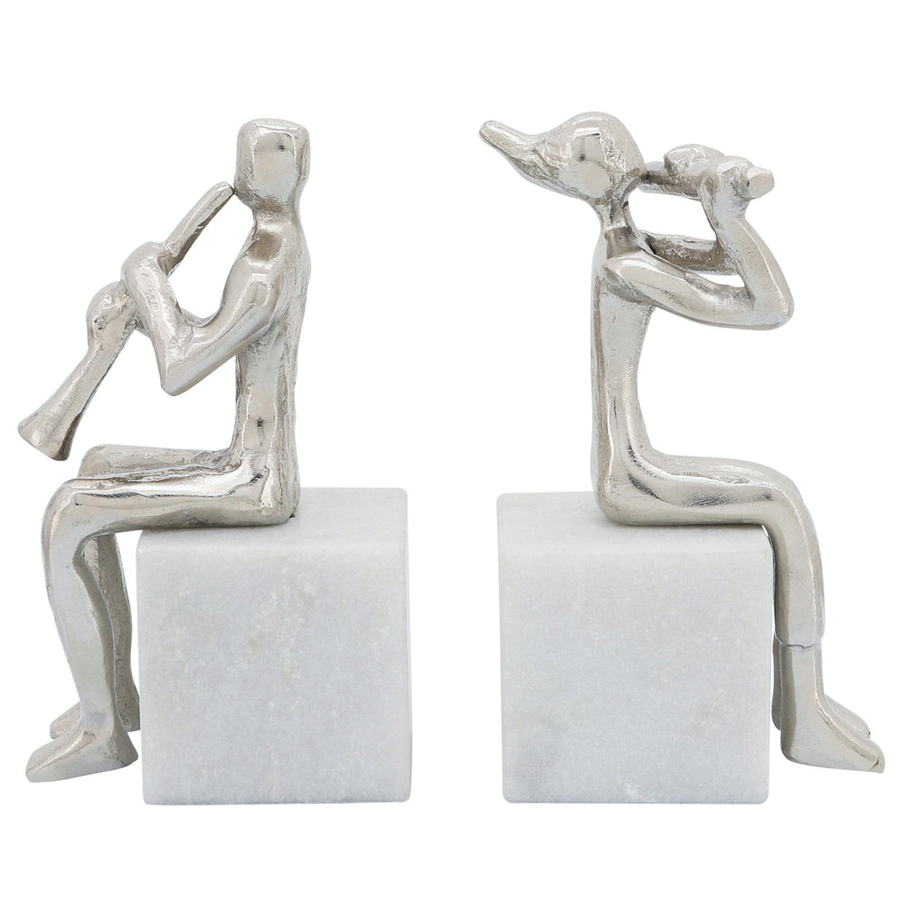 Musicians on Marble Base, Silver-Accessories-High Fashion Home