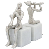 Musicians on Marble Base, Silver-Accessories-High Fashion Home