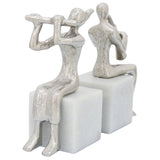 Musicians on Marble Base, Silver-Accessories-High Fashion Home