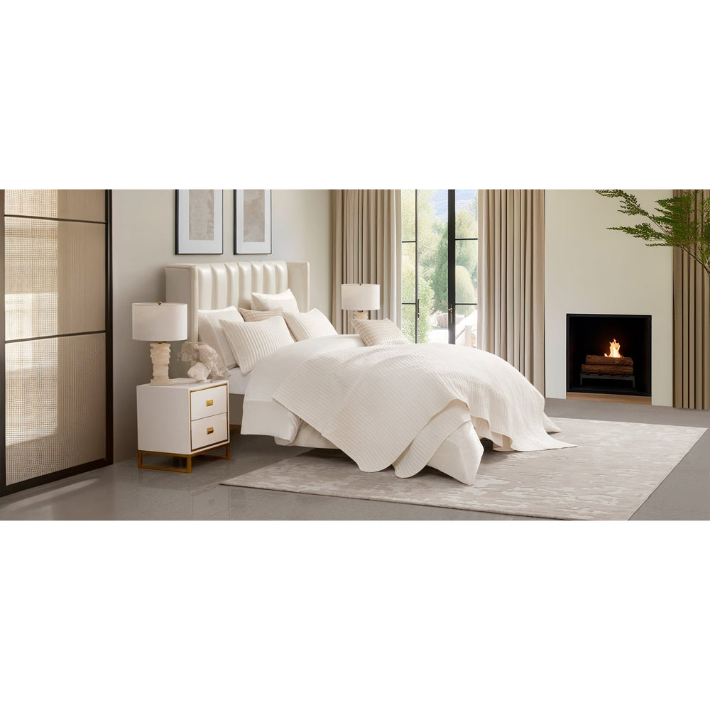 Mykonos Linen Quilt Set, Ivory-Accessories-High Fashion Home
