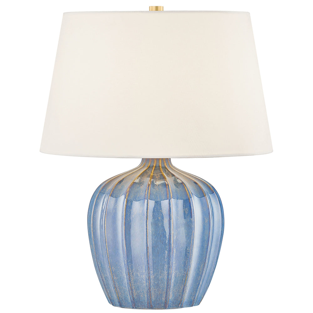 Myla Table Lamp, Aged Brass/Ceramic Spring Lake