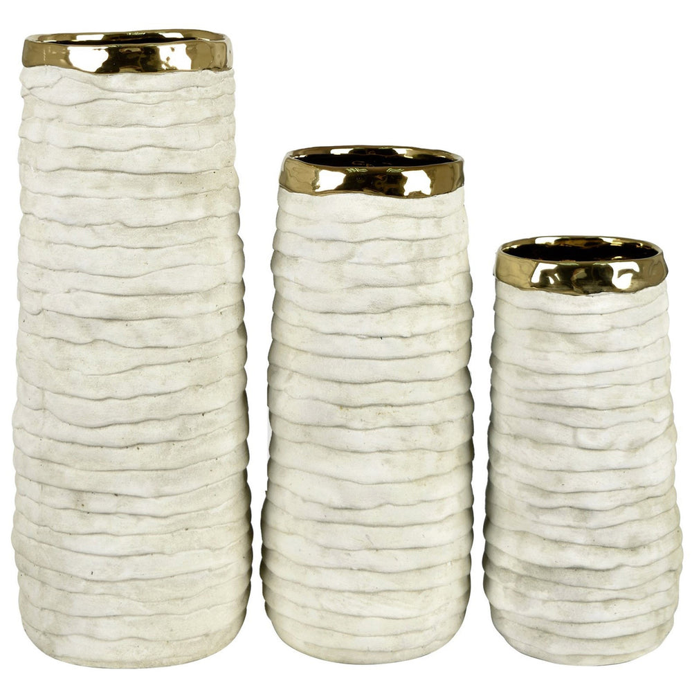 Nadia Vases, Off-White, Set of 2-Accessories-High Fashion Home