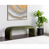 Nahara Bench, Bergen Olive-Furniture - Benches-High Fashion Home
