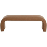 Nahara Bench, Milliken Cognac-Furniture - Benches-High Fashion Home