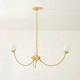 Natasha 3 Light Chandelier, Aged Brass
