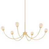 Natasha 6 Light Chandelier, Aged Brass