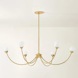 Natasha 6 Light Chandelier, Aged Brass