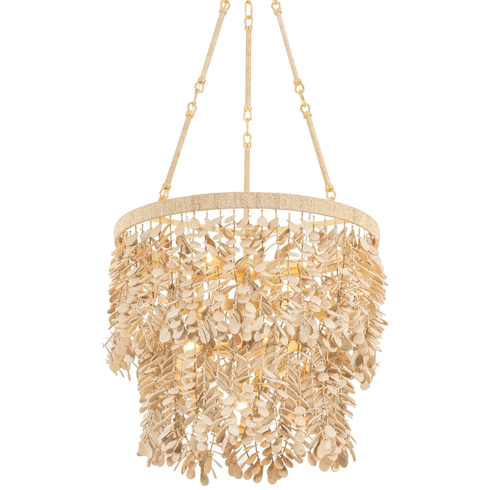 Naxos 8 Light Chandelier, Vintage Gold Leaf
