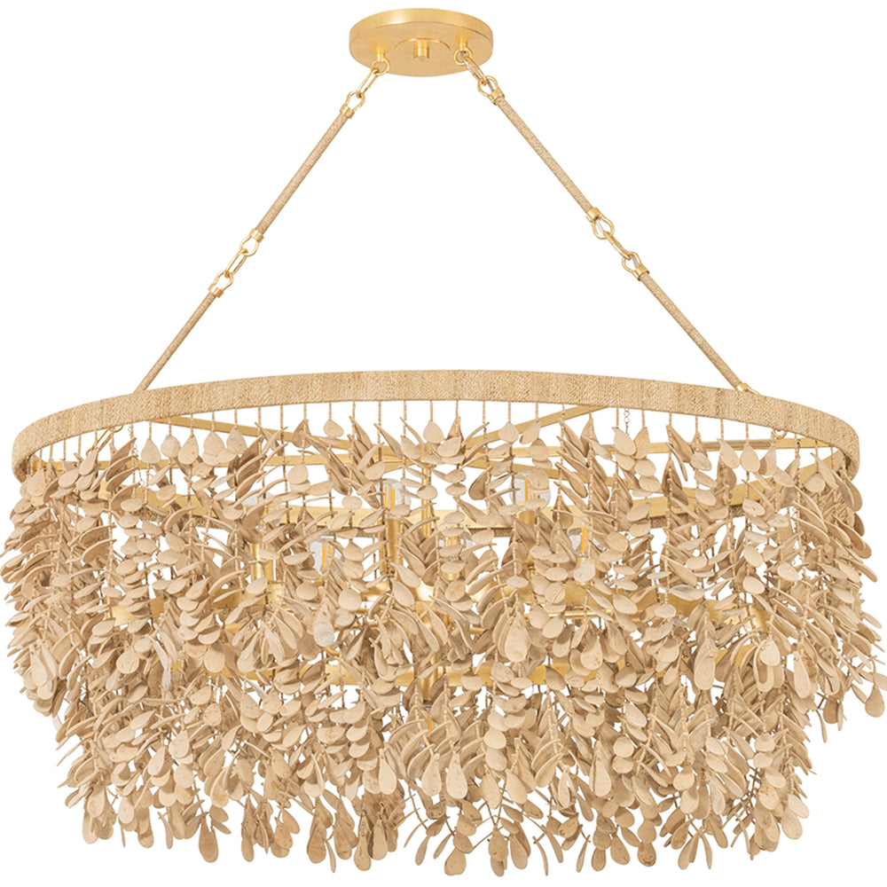 Naxos 9 Light Chandelier, Vintage Gold Leaf