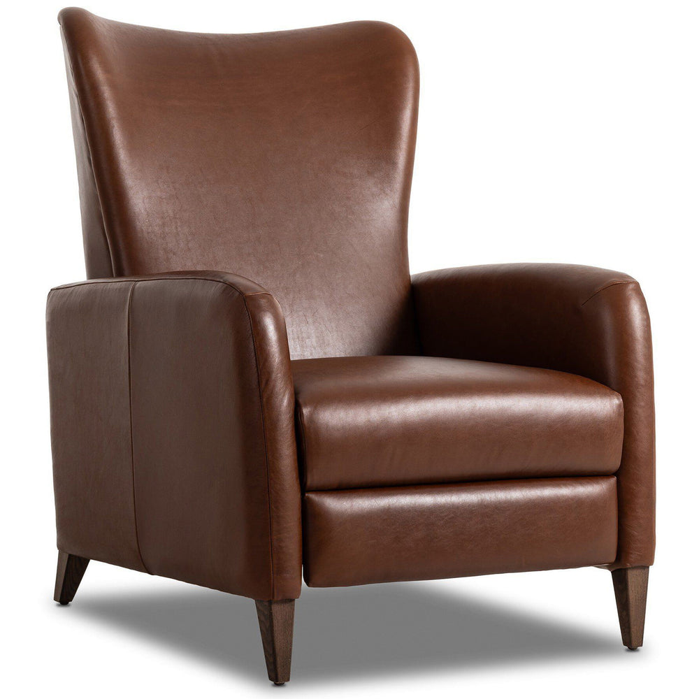 Neera Leather Recliner, Dulane Mahogany by Four Hands-Furniture - Chairs-High Fashion Home