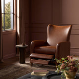 Neera Leather Recliner, Dulane Mahogany by Four Hands-Furniture - Chairs-High Fashion Home