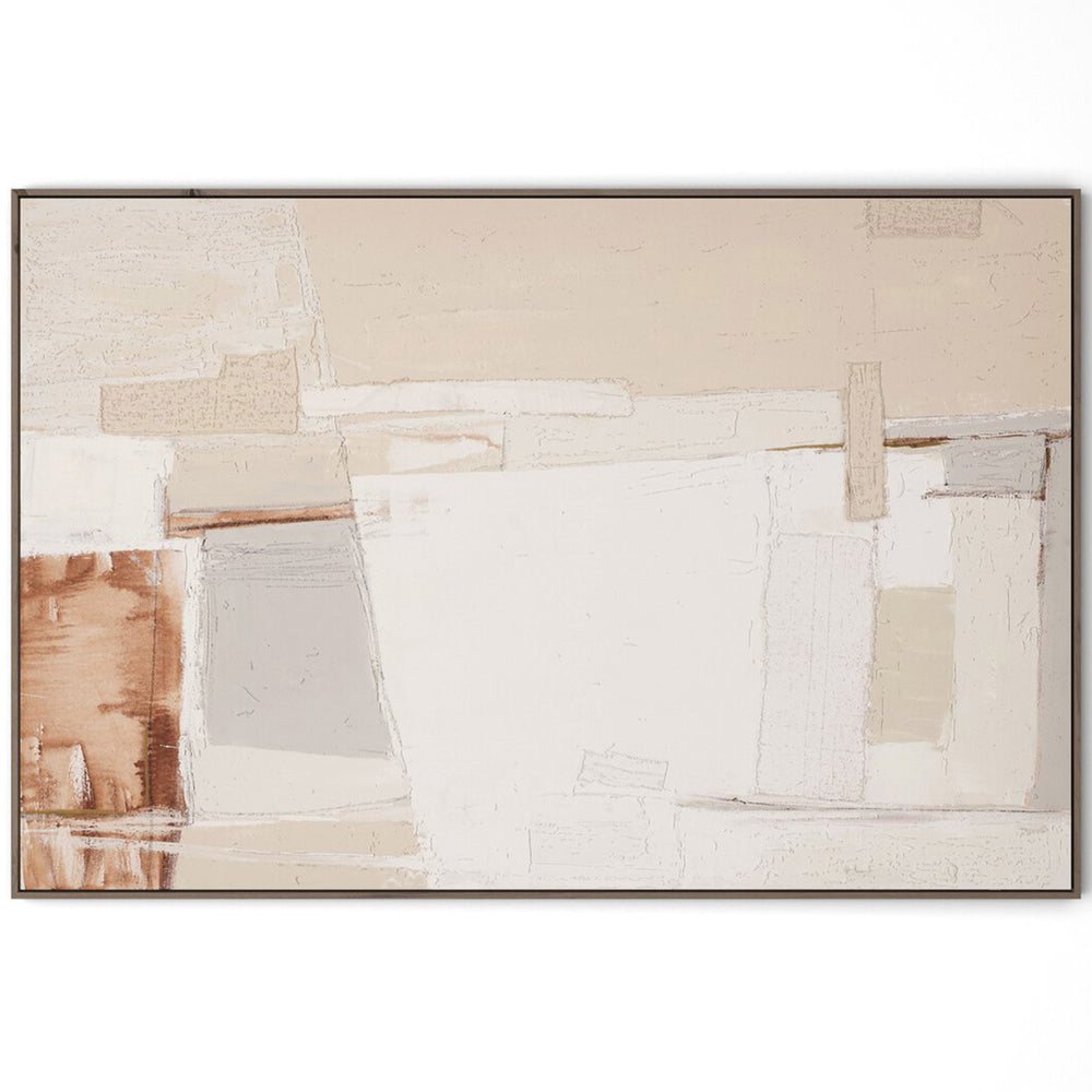 Neutral Study II Framed by Matt Green, Rustic Walnut Floater by Four Hands