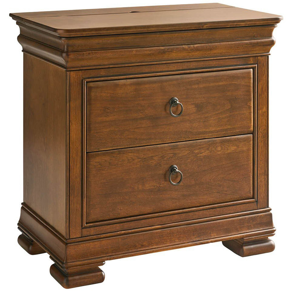 New Lou 2 Drawer Nightstand, Cognac-Furniture - Bedroom-High Fashion Home