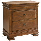 New Lou 2 Drawer Nightstand, Cognac-Furniture - Bedroom-High Fashion Home