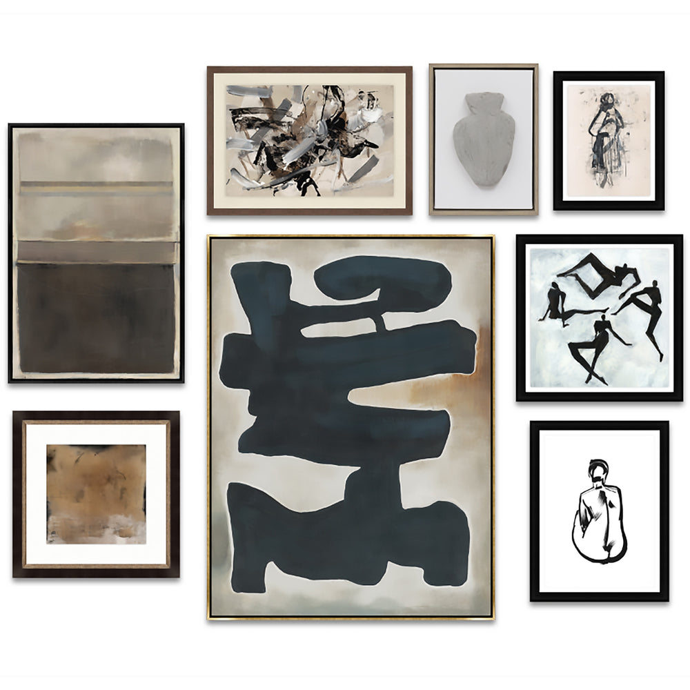 New Modern Art Collage, Set of 8 Framed