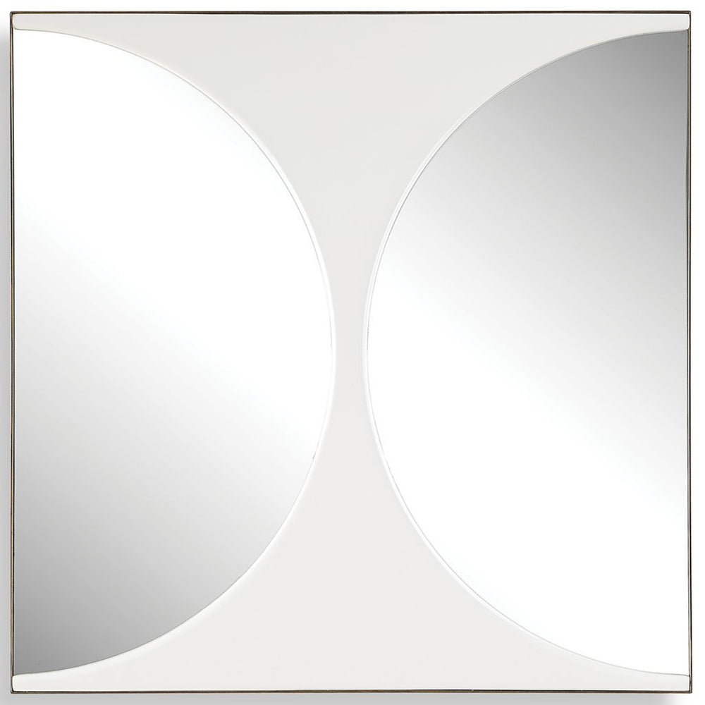 New Moon Mirrored Wall Decor, Crisp White