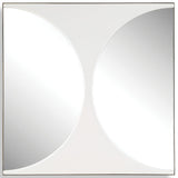 New Moon Mirrored Wall Decor, Crisp White