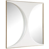 New Moon Mirrored Wall Decor, Crisp White
