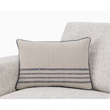 Newport Lumbar Pillow, Natural/Navy
