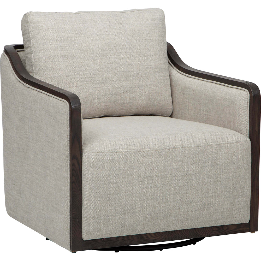 Newport Swivel Chair, Pismo Linen-Furniture - Chair-High Fashion Home
