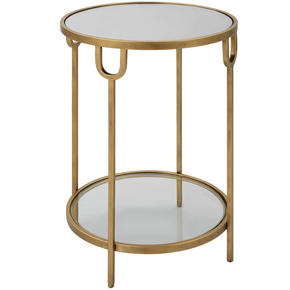 Niccola End Table, Antique Gold-Furniture - Accent Tables-High Fashion Home