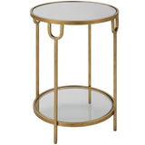 Niccola End Table, Antique Gold-Furniture - Accent Tables-High Fashion Home