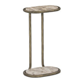 Niccola End Table, Fossil Marble/Aged Brass by Four Hands