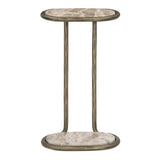 Niccola End Table, Fossil Marble/Aged Brass by Four Hands