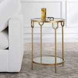 Niccola End Table, Antique Gold-Furniture - Accent Tables-High Fashion Home
