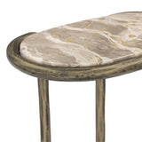 Niccola End Table, Fossil Marble/Aged Brass by Four Hands