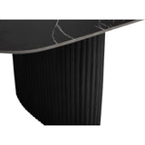 Nicolo Dining Table, Matte Black/Black Base