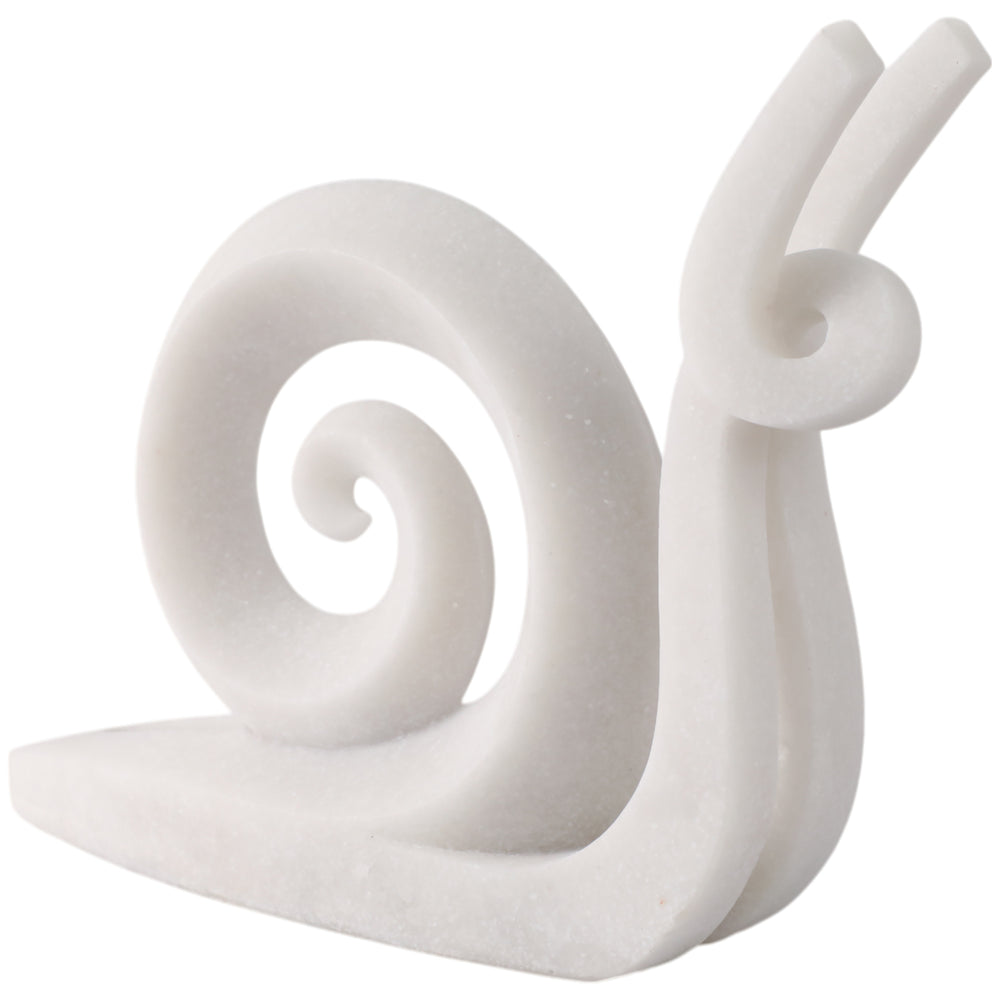 Ninove Snail Statuary, White-Accessories-High Fashion Home