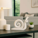 Ninove Snail Statuary, White-Accessories-High Fashion Home