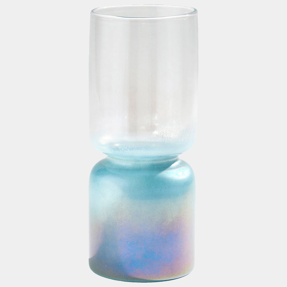 Nipped-In Vases, Clear/Blue-Accessories-High Fashion Home