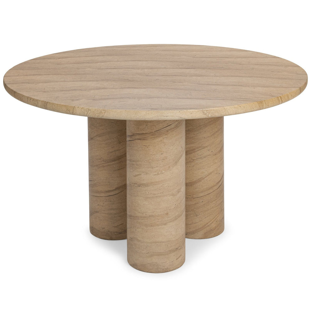 Niva Outdoor Round Dining Table, Beige-Furniture - Outdoor-High Fashion Home