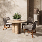 Niva Outdoor Round Dining Table, Beige-Furniture - Outdoor-High Fashion Home