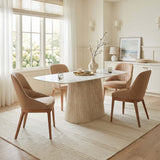 Nooka Dining Table, White-Furniture - Dining-High Fashion Home