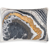 Noor Lumbar Pillow II, Black/Gold-Accessories-High Fashion Home