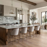 Nordhavn Swivel Bar & Counter Stool, Beige/Gold