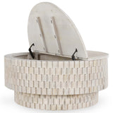 Norwood Round Coffee Table, Coastal White-Furniture - Accent Tables-High Fashion Home