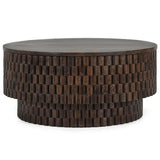Norwood Round Coffee Table, Dark Brown-Furniture - Accent Tables-High Fashion Home