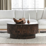 Norwood Round Coffee Table, Dark Brown-Furniture - Accent Tables-High Fashion Home