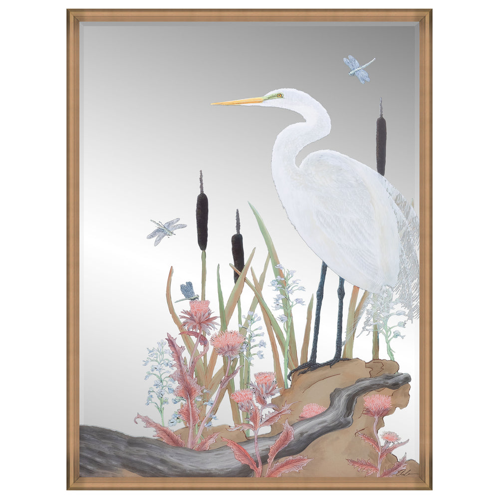 Nothing to Egret II Mirror Framed-Accessories Artwork-High Fashion Home