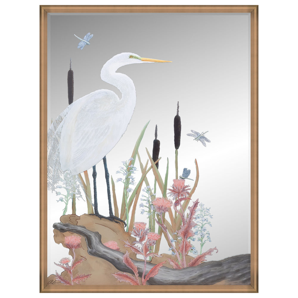 Nothing to Egret I Mirror Framed-Accessories Artwork-High Fashion Home