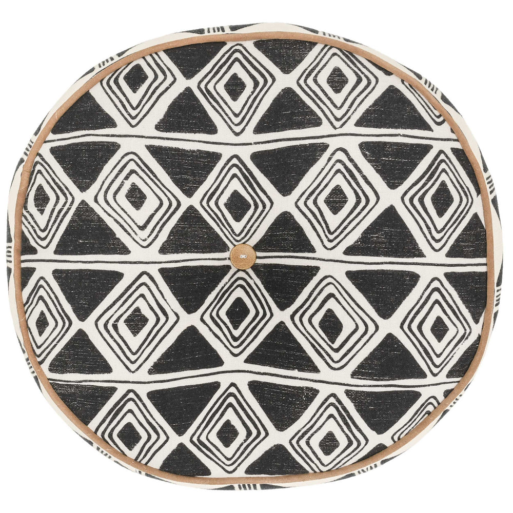 Nubia Round Pillow, Black/White-Accessories-High Fashion Home