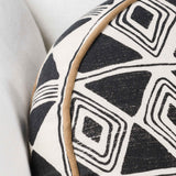 Nubia Round Pillow, Black/White-Accessories-High Fashion Home