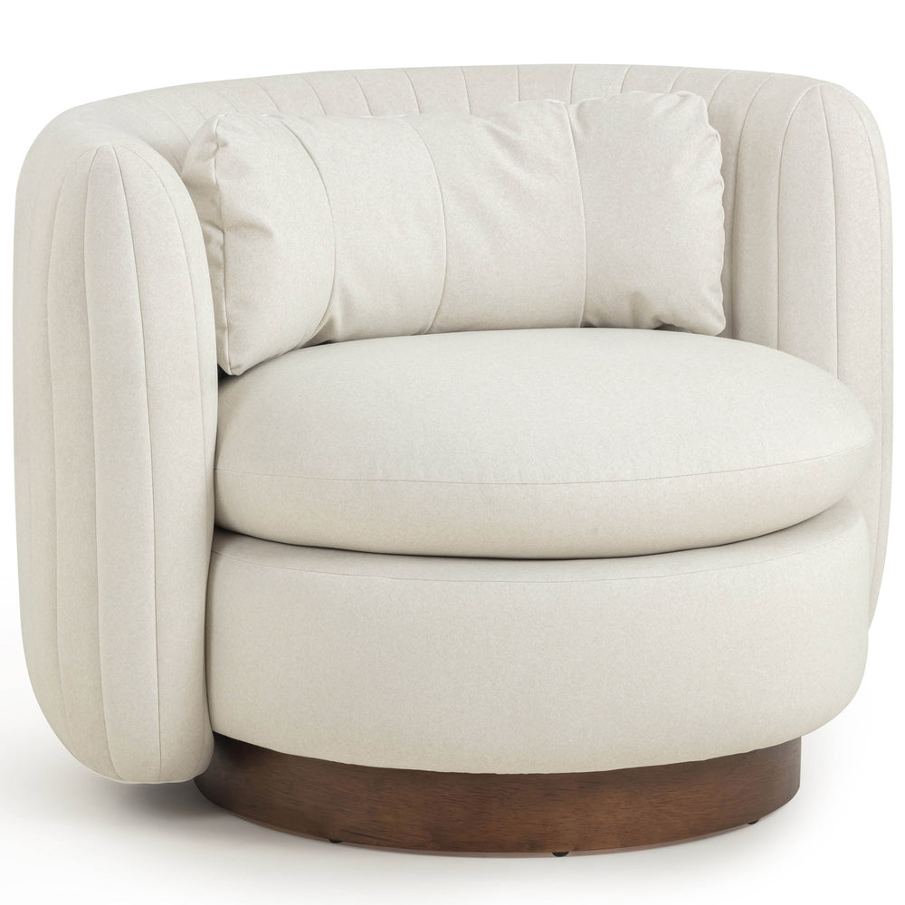 Nura Swivel Accent Chair, Cream